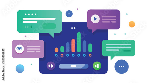 Vector icons representing various audio clipart elements, including microphones, speakers, and sound waves..eps