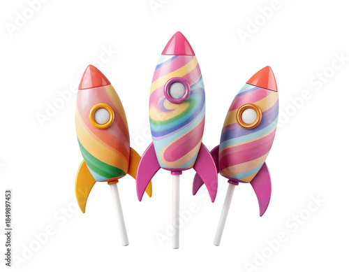 Sweet Candy-Striped Space Rockets