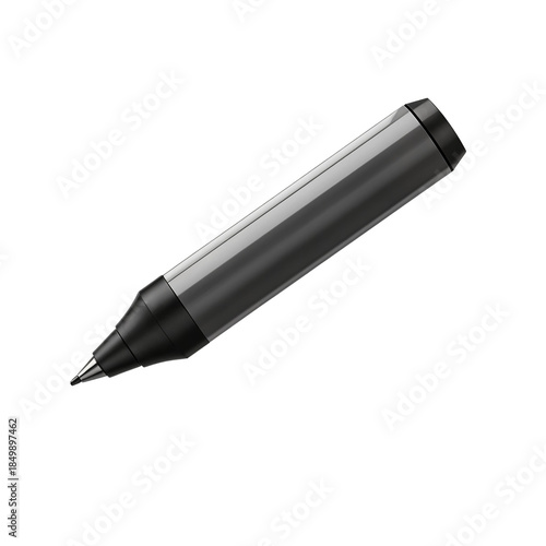 Realistic Black Marker Pen with Transparent Background