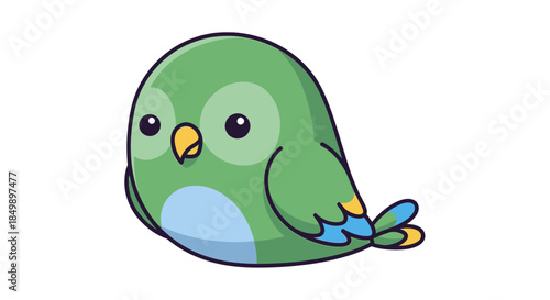 Adorable Cartoon Bird with Bright Colors and Cute Expression for Kids and Illustrations