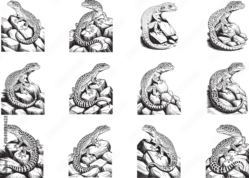 Fototapeta premium Leopard Gecko SVG