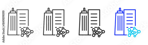 Corporate Insight icon set collection in creative outline style for business featuring multiple thickness variations suitable for branding design governance compliance