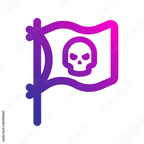 pirates flag line gradient icon