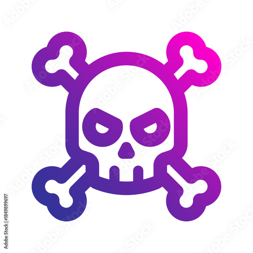 skull line gradient icon