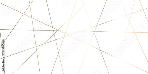 Abstract luxury gold geometric line pattern with intersecting metallic strokes on white background, creating chaotic stripes and a refined modern minimalist vector look