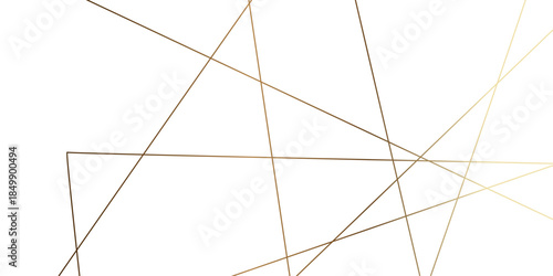Elegant abstract gold geometric line design on white background, featuring thin intersecting metallic stripes, chaotic texture, and modern minimalist luxury vector style