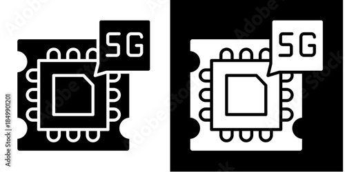 Chipset Icon Set White Style Collection