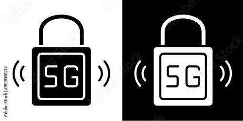 Unlock 5G Icon Set White Style Collection