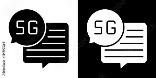 Conversation Icon Set White Style Collection