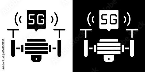 Quadrocopter Icon Set White Style Collection