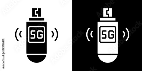 Usb Icon Set White Style Collection