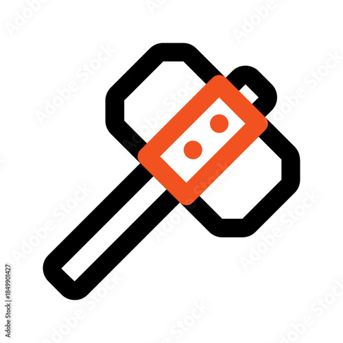 hammer outline color icon