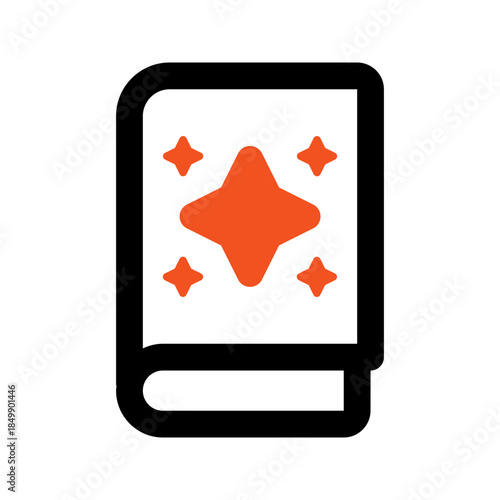 magic book outline color icon