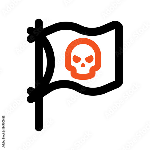 pirates flag outline color icon