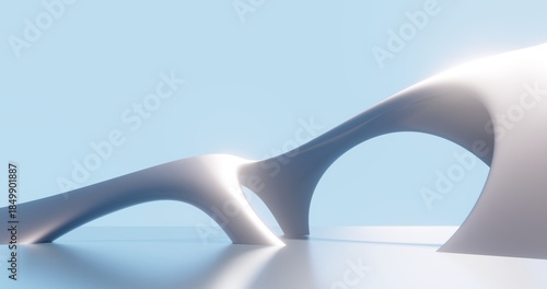 Foto Futuristic architecture background bionic pattern in design 3d render