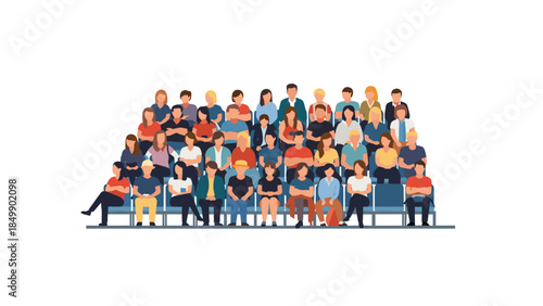 Diverse group of people sitting together in rows, possibly at an event or conference, showcasing community and collaboration.