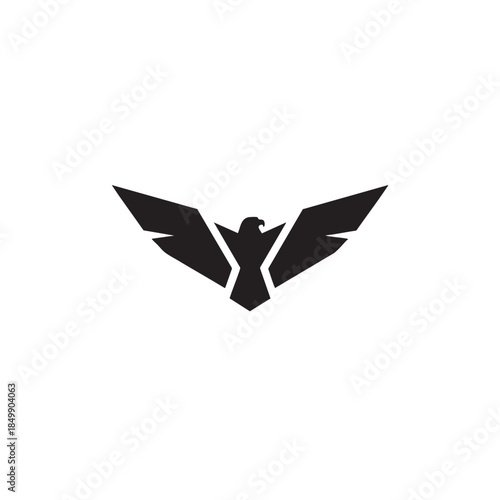 Stylized outline icon of an eagle's head depicting strength and focused gaze on white background.