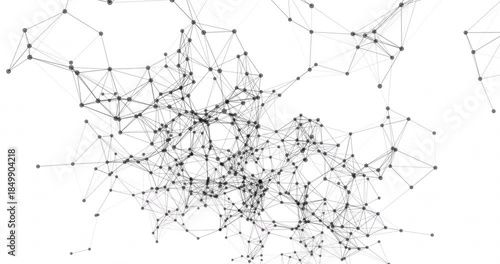 Movable interlaces of dots and lines dance in a cosmic rhythm on a white background. Their smooth movement creates a sense of depth and digital harmony. Looping seamless animation.