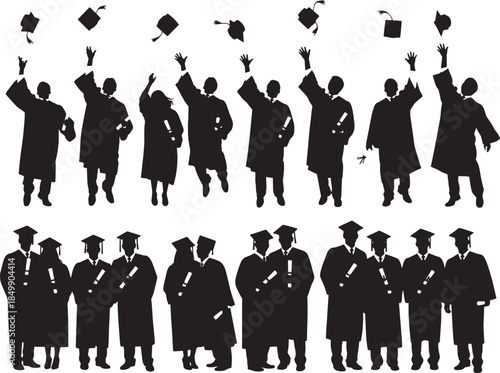 Graduation silhouette celebrating academic achievement