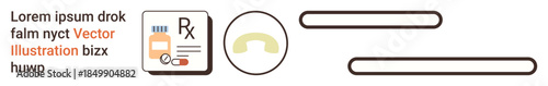 Pharmacy services, telemedicine, healthcare apps, digital prescriptions, online consultations, communication. a prescription, phone icon and input fields. Pharmacy services and telemedicine concept