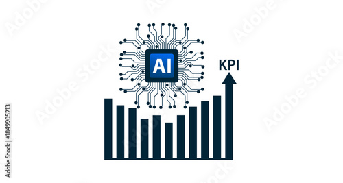 AI Performance Analytics and KPI Growth Concept with Futuristic Interface business growth for  data analysis, machine learning, performance measurement, automation, and advanced technology etc. 