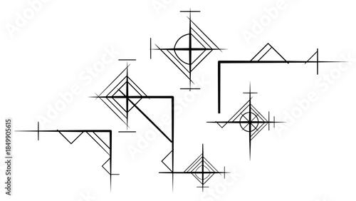 Geometric Shapes and Lines in Design.