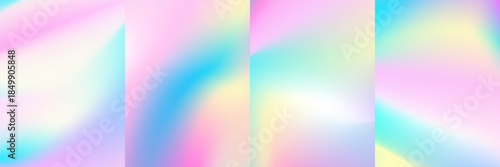 Cotton candy backgound set holographic for decoration, birthday, greeting card, banner, flyer, social media post