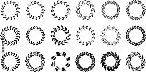 Collection of 15 unique circular wreath designs