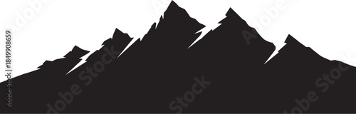 Mountain range silhouette landscape nature background black white