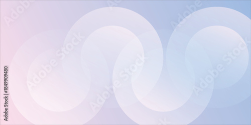 Soft Gradient Abstract Background With Interlocking Circles in Blue and Pink Tones eps10