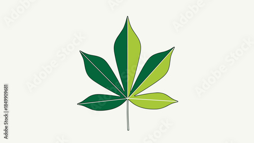 Green Marijuana Leaf Illustration Design Element.