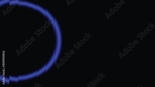 abstract blue hafe circle in black background