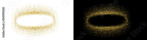 Wallpaper Mural PNG image of Two golden glitter dust frames with oval empty space perfect for luxury celebration design elements on transparent background Torontodigital.ca