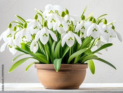 Spring Snowdrops in Terracotta Pot