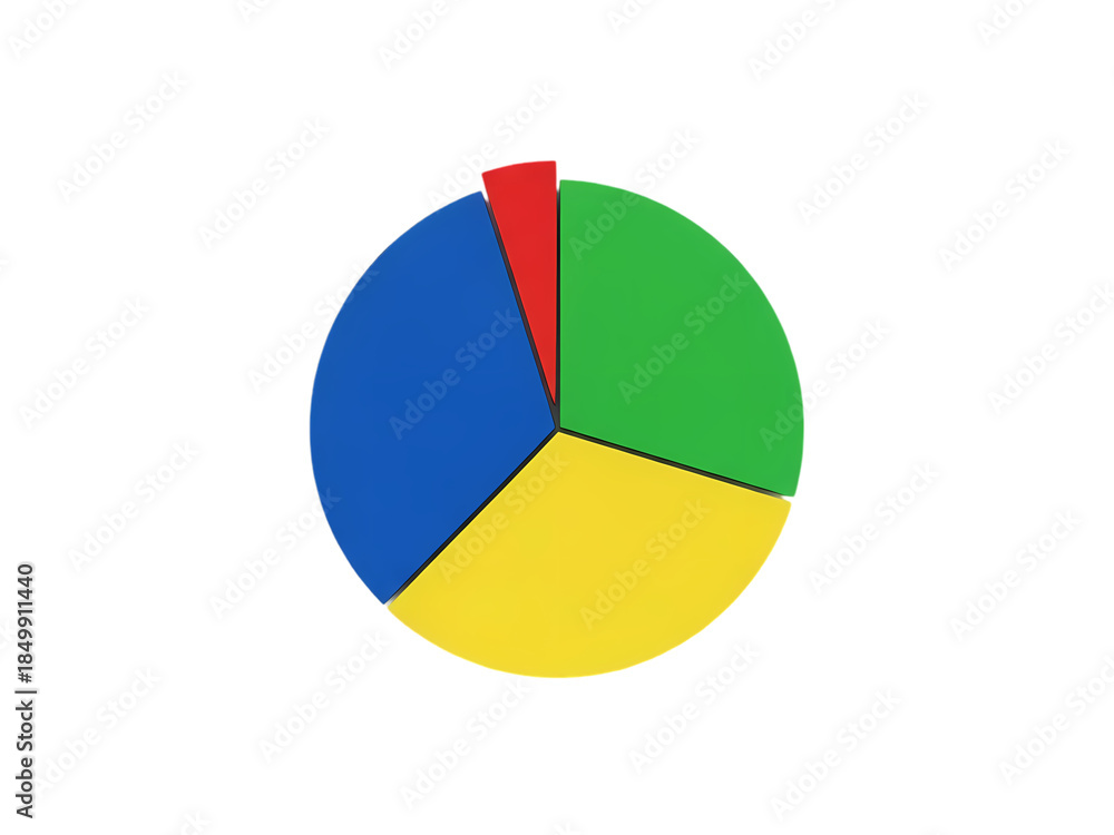 Fototapeta premium Visualizing Data Nicely A Colorful Pie Chart Skillfully Represents Segments In a Clean and Effective Graphic Layout for Clear Data Interpretation