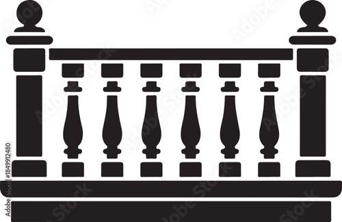 Balustrade vector illustration classic architectural barrier for balcony and staircase safety and decor
