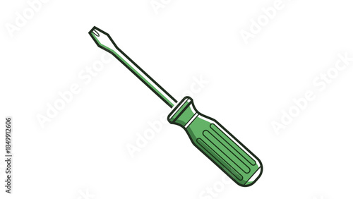 Green Screwdriver with Handle and Tip.