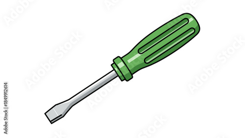 Green Screwdriver with Metal Shaft 1.