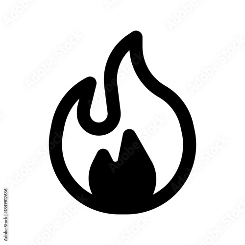 fire solid line icon