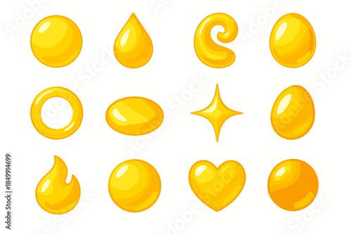 Silky bright glow icon golden vector molten veil lemon gentle citrine glowing