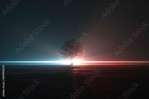 Wallpaper Mural Tree Illuminated by Mysterious Light Torontodigital.ca