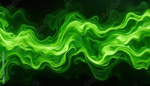 Dynamic lime green energy swirls across a dark backdrop, perfect for adding a vivid touch to your graphic design projects or sci-fi themed visuals