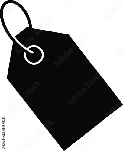 Price Tag Icon Black Vector silhouette