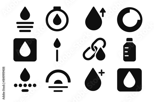 Bottle vector circle icons sip hydration tracker square icon day boost chain