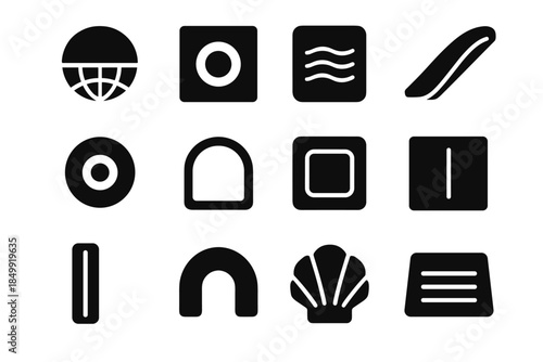 Arc slab sensor icon icons smart support mount pad bar vector dome