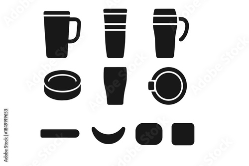 Icon disc strip mugs soft rim commuter hinge vector contour tile ridge