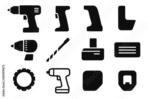 Stabilizer ring cone icons keyless vector battery body icon slab drill trigger