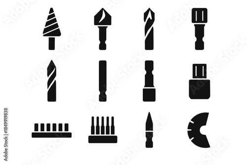 Detent spiral edge groove workshop mount bit vector wedge block icon icons