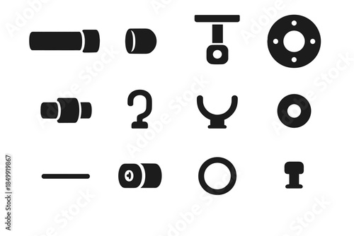 Icon ceiling lock icons laundry tube end saddle smooth vector bracket rod