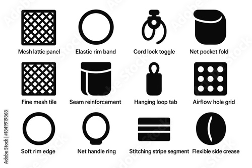 Vector panel laundry net mesh seam lattice icon tile grid icons lock